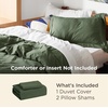 image:imageBedsure Duvet Cover Queen Size with Fitted Sheet  4 Pieces Prewashed Polyester Soft Bedding Set Includes 1 Duvet Cover 90x90 with Zipper Closure 2 Pillow Shams 1 Fitted Sheet Bright White01  Olive Green No Comforter