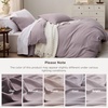image:imageBedsure Duvet Cover Queen Size with Fitted Sheet  4 Pieces Prewashed Polyester Soft Bedding Set Includes 1 Duvet Cover 90x90 with Zipper Closure 2 Pillow Shams 1 Fitted Sheet Bright White06  Lilac Purple No Comforter