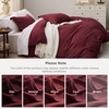 image:imageBedsure Duvet Cover Queen Size with Fitted Sheet  4 Pieces Prewashed Polyester Soft Bedding Set Includes 1 Duvet Cover 90x90 with Zipper Closure 2 Pillow Shams 1 Fitted Sheet Bright White10  Burgundy No Comforter