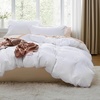 image:imageBedsure Duvet Cover Queen Size with Fitted Sheet  4 Pieces Prewashed Polyester Soft Bedding Set Includes 1 Duvet Cover 90x90 with Zipper Closure 2 Pillow Shams 1 Fitted Sheet Bright White02  Bright White No Comforter