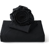 image:imageBedsure Duvet Cover Queen Size with Fitted Sheet  4 Pieces Prewashed Polyester Soft Bedding Set Includes 1 Duvet Cover 90x90 with Zipper Closure 2 Pillow Shams 1 Fitted Sheet Bright White01  Black No Comforter