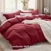 image:imageBedsure Duvet Cover Queen Size with Fitted Sheet  4 Pieces Prewashed Polyester Soft Bedding Set Includes 1 Duvet Cover 90x90 with Zipper Closure 2 Pillow Shams 1 Fitted Sheet Bright White22  Red No Comforter