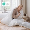 image:imageBedsure Duvet Cover Queen Size with Fitted Sheet  4 Pieces Prewashed Polyester Soft Bedding Set Includes 1 Duvet Cover 90x90 with Zipper Closure 2 Pillow Shams 1 Fitted Sheet Bright White00  White No Comforter