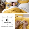 image:imageBedsure Duvet Cover Queen Size with Fitted Sheet  4 Pieces Prewashed Polyester Soft Bedding Set Includes 1 Duvet Cover 90x90 with Zipper Closure 2 Pillow Shams 1 Fitted Sheet Bright White08  Mustard Yellow No Comforter