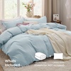 image:imageBedsure Duvet Cover Queen Size with Fitted Sheet  4 Pieces Prewashed Polyester Soft Bedding Set Includes 1 Duvet Cover 90x90 with Zipper Closure 2 Pillow Shams 1 Fitted Sheet Bright White05  Baby Blue