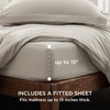 image:imageBedsure Duvet Cover Queen Size with Fitted Sheet  4 Pieces Prewashed Polyester Soft Bedding Set Includes 1 Duvet Cover 90x90 with Zipper Closure 2 Pillow Shams 1 Fitted Sheet Bright White02  Linen No Comforter