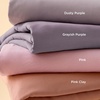 image:imageBedsure Duvet Cover Queen Size with Fitted Sheet  4 Pieces Prewashed Polyester Soft Bedding Set Includes 1 Duvet Cover 90x90 with Zipper Closure 2 Pillow Shams 1 Fitted Sheet Bright White06  Dusty Purple No Comforter