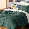 image:imageBedsure Duvet Cover Queen Size with Fitted Sheet  4 Pieces Prewashed Polyester Soft Bedding Set Includes 1 Duvet Cover 90x90 with Zipper Closure 2 Pillow Shams 1 Fitted Sheet Bright White01  Forest Green No Comforter