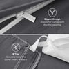 image:imageBedsure Duvet Cover Queen Size with Fitted Sheet  4 Pieces Prewashed Polyester Soft Bedding Set Includes 1 Duvet Cover 90x90 with Zipper Closure 2 Pillow Shams 1 Fitted Sheet Bright White04  Dark Grey No Comforter