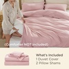 image:imageBedsure Duvet Cover Queen Size with Fitted Sheet  4 Pieces Prewashed Polyester Soft Bedding Set Includes 1 Duvet Cover 90x90 with Zipper Closure 2 Pillow Shams 1 Fitted Sheet Bright White09  Pink No Comforter
