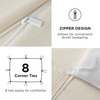 image:imageBedsure Duvet Cover Queen Size with Fitted Sheet  4 Pieces Prewashed Polyester Soft Bedding Set Includes 1 Duvet Cover 90x90 with Zipper Closure 2 Pillow Shams 1 Fitted Sheet Bright White02  Cream No Comforter