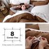 image:imageBedsure Duvet Cover Queen Size with Fitted Sheet  4 Pieces Prewashed Polyester Soft Bedding Set Includes 1 Duvet Cover 90x90 with Zipper Closure 2 Pillow Shams 1 Fitted Sheet Bright White19  Chocolate Brown No Comforter