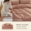 image:imageBedsure Duvet Cover Queen Size with Fitted Sheet  4 Pieces Prewashed Polyester Soft Bedding Set Includes 1 Duvet Cover 90x90 with Zipper Closure 2 Pillow Shams 1 Fitted Sheet Bright White02  Mocha Mousse No Comforter