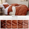 image:imageBedsure Duvet Cover Queen Size with Fitted Sheet  4 Pieces Prewashed Polyester Soft Bedding Set Includes 1 Duvet Cover 90x90 with Zipper Closure 2 Pillow Shams 1 Fitted Sheet Bright White08  Terracotta No Comforter