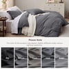 image:imageBedsure Duvet Cover Queen Size with Fitted Sheet  4 Pieces Prewashed Polyester Soft Bedding Set Includes 1 Duvet Cover 90x90 with Zipper Closure 2 Pillow Shams 1 Fitted Sheet Bright White04  Dark Grey No Comforter