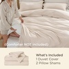 image:imageBedsure Duvet Cover Queen Size with Fitted Sheet  4 Pieces Prewashed Polyester Soft Bedding Set Includes 1 Duvet Cover 90x90 with Zipper Closure 2 Pillow Shams 1 Fitted Sheet Bright White02  Cream No Comforter