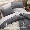 image:imageBedsure Duvet Cover Queen Size with Fitted Sheet  4 Pieces Prewashed Polyester Soft Bedding Set Includes 1 Duvet Cover 90x90 with Zipper Closure 2 Pillow Shams 1 Fitted Sheet Bright White04  Dark Grey No Comforter
