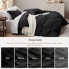 image:imageBedsure Duvet Cover Queen Size with Fitted Sheet  4 Pieces Prewashed Polyester Soft Bedding Set Includes 1 Duvet Cover 90x90 with Zipper Closure 2 Pillow Shams 1 Fitted Sheet Bright White01  Black No Comforter