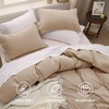 image:imageBedsure Duvet Cover Queen Size with Fitted Sheet  4 Pieces Prewashed Polyester Soft Bedding Set Includes 1 Duvet Cover 90x90 with Zipper Closure 2 Pillow Shams 1 Fitted Sheet Bright White02  Light Brown No Comforter