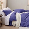 image:imageBedsure Duvet Cover Queen Size with Fitted Sheet  4 Pieces Prewashed Polyester Soft Bedding Set Includes 1 Duvet Cover 90x90 with Zipper Closure 2 Pillow Shams 1 Fitted Sheet Bright White01  Skipper Blue No Comforter