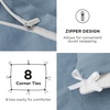 image:imageBedsure Duvet Cover Queen Size with Fitted Sheet  4 Pieces Prewashed Polyester Soft Bedding Set Includes 1 Duvet Cover 90x90 with Zipper Closure 2 Pillow Shams 1 Fitted Sheet Bright White05  Mineral Blue No Comforter