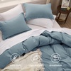 image:imageBedsure Duvet Cover Queen Size with Fitted Sheet  4 Pieces Prewashed Polyester Soft Bedding Set Includes 1 Duvet Cover 90x90 with Zipper Closure 2 Pillow Shams 1 Fitted Sheet Bright White05  Dusty Blue No Comforter