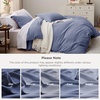 image:imageBedsure Duvet Cover Queen Size with Fitted Sheet  4 Pieces Prewashed Polyester Soft Bedding Set Includes 1 Duvet Cover 90x90 with Zipper Closure 2 Pillow Shams 1 Fitted Sheet Bright White05  Slate Blue No Comforter