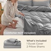 image:imageBedsure Duvet Cover Queen Size with Fitted Sheet  4 Pieces Prewashed Polyester Soft Bedding Set Includes 1 Duvet Cover 90x90 with Zipper Closure 2 Pillow Shams 1 Fitted Sheet Bright White04  Grey No Comforter