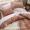image:imageBedsure Duvet Cover Queen Size with Fitted Sheet  4 Pieces Prewashed Polyester Soft Bedding Set Includes 1 Duvet Cover 90x90 with Zipper Closure 2 Pillow Shams 1 Fitted Sheet Bright White02  Mocha Mousse No Comforter