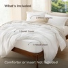 image:imageBedsure Duvet Cover Queen Size with Fitted Sheet  4 Pieces Prewashed Polyester Soft Bedding Set Includes 1 Duvet Cover 90x90 with Zipper Closure 2 Pillow Shams 1 Fitted Sheet Bright White00  White No Comforter
