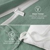 image:imageBedsure Duvet Cover Queen Size with Fitted Sheet  4 Pieces Prewashed Polyester Soft Bedding Set Includes 1 Duvet Cover 90x90 with Zipper Closure 2 Pillow Shams 1 Fitted Sheet Bright White03  Sage Green No Comforter