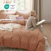 image:imageBedsure Duvet Cover Queen Size with Fitted Sheet  4 Pieces Prewashed Polyester Soft Bedding Set Includes 1 Duvet Cover 90x90 with Zipper Closure 2 Pillow Shams 1 Fitted Sheet Bright White19 Taupe No Comforter