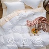 image:imageBedsure Duvet Cover Queen Size with Fitted Sheet  4 Pieces Prewashed Polyester Soft Bedding Set Includes 1 Duvet Cover 90x90 with Zipper Closure 2 Pillow Shams 1 Fitted Sheet Bright White02  Bright White No Comforter