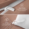 image:imageBedsure Duvet Cover Queen Size with Fitted Sheet  4 Pieces Prewashed Polyester Soft Bedding Set Includes 1 Duvet Cover 90x90 with Zipper Closure 2 Pillow Shams 1 Fitted Sheet Bright White02  Mocha Mousse No Comforter