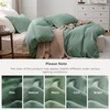image:imageBedsure Duvet Cover Queen Size with Fitted Sheet  4 Pieces Prewashed Polyester Soft Bedding Set Includes 1 Duvet Cover 90x90 with Zipper Closure 2 Pillow Shams 1 Fitted Sheet Bright White03  Sage Green No Comforter