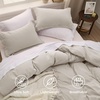 image:imageBedsure Duvet Cover Queen Size with Fitted Sheet  4 Pieces Prewashed Polyester Soft Bedding Set Includes 1 Duvet Cover 90x90 with Zipper Closure 2 Pillow Shams 1 Fitted Sheet Bright White02  Linen No Comforter