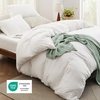 image:imageBedsure Duvet Cover Queen Size with Fitted Sheet  4 Pieces Prewashed Polyester Soft Bedding Set Includes 1 Duvet Cover 90x90 with Zipper Closure 2 Pillow Shams 1 Fitted Sheet Bright White00  White No Comforter