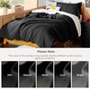 image:imageBedsure Duvet Cover Queen Size with Fitted Sheet  4 Pieces Prewashed Polyester Soft Bedding Set Includes 1 Duvet Cover 90x90 with Zipper Closure 2 Pillow Shams 1 Fitted Sheet Bright White01  Black No Comforter