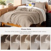 image:imageBedsure Duvet Cover Queen Size with Fitted Sheet  4 Pieces Prewashed Polyester Soft Bedding Set Includes 1 Duvet Cover 90x90 with Zipper Closure 2 Pillow Shams 1 Fitted Sheet Bright White02  Light Brown No Comforter