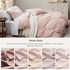 image:imageBedsure Duvet Cover Queen Size with Fitted Sheet  4 Pieces Prewashed Polyester Soft Bedding Set Includes 1 Duvet Cover 90x90 with Zipper Closure 2 Pillow Shams 1 Fitted Sheet Bright White01  Rose Pink No Comforter