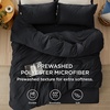 image:imageBedsure Duvet Cover Queen Size with Fitted Sheet  4 Pieces Prewashed Polyester Soft Bedding Set Includes 1 Duvet Cover 90x90 with Zipper Closure 2 Pillow Shams 1 Fitted Sheet Bright White01  Black No Comforter