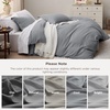 image:imageBedsure Duvet Cover Queen Size with Fitted Sheet  4 Pieces Prewashed Polyester Soft Bedding Set Includes 1 Duvet Cover 90x90 with Zipper Closure 2 Pillow Shams 1 Fitted Sheet Bright White04  Grey No Comforter