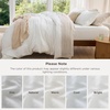 image:imageBedsure Duvet Cover Queen Size with Fitted Sheet  4 Pieces Prewashed Polyester Soft Bedding Set Includes 1 Duvet Cover 90x90 with Zipper Closure 2 Pillow Shams 1 Fitted Sheet Bright White00  White No Comforter