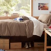 image:imageBedsure Duvet Cover Queen Size with Fitted Sheet  4 Pieces Prewashed Polyester Soft Bedding Set Includes 1 Duvet Cover 90x90 with Zipper Closure 2 Pillow Shams 1 Fitted Sheet Bright White02  Brown No Comforter