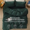 image:imageBedsure Duvet Cover Queen Size with Fitted Sheet  4 Pieces Prewashed Polyester Soft Bedding Set Includes 1 Duvet Cover 90x90 with Zipper Closure 2 Pillow Shams 1 Fitted Sheet Bright White01  Forest Green No Comforter