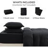 image:imageBedsure Duvet Cover Queen Size with Fitted Sheet  4 Pieces Prewashed Polyester Soft Bedding Set Includes 1 Duvet Cover 90x90 with Zipper Closure 2 Pillow Shams 1 Fitted Sheet Bright White01  Black No Comforter
