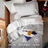 image:imageBedsure Duvet Cover Queen Size with Fitted Sheet  4 Pieces Prewashed Polyester Soft Bedding Set Includes 1 Duvet Cover 90x90 with Zipper Closure 2 Pillow Shams 1 Fitted Sheet Bright White04  Light Grey No Comforter