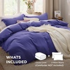 image:imageBedsure Duvet Cover Queen Size with Fitted Sheet  4 Pieces Prewashed Polyester Soft Bedding Set Includes 1 Duvet Cover 90x90 with Zipper Closure 2 Pillow Shams 1 Fitted Sheet Bright White01  Skipper Blue No Comforter
