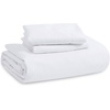 image:imageBedsure Duvet Cover Queen Size with Fitted Sheet  4 Pieces Prewashed Polyester Soft Bedding Set Includes 1 Duvet Cover 90x90 with Zipper Closure 2 Pillow Shams 1 Fitted Sheet Bright White00  White No Comforter