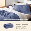image:imageBedsure Duvet Cover Queen Size with Fitted Sheet  4 Pieces Prewashed Polyester Soft Bedding Set Includes 1 Duvet Cover 90x90 with Zipper Closure 2 Pillow Shams 1 Fitted Sheet Bright White05  Slate Blue No Comforter